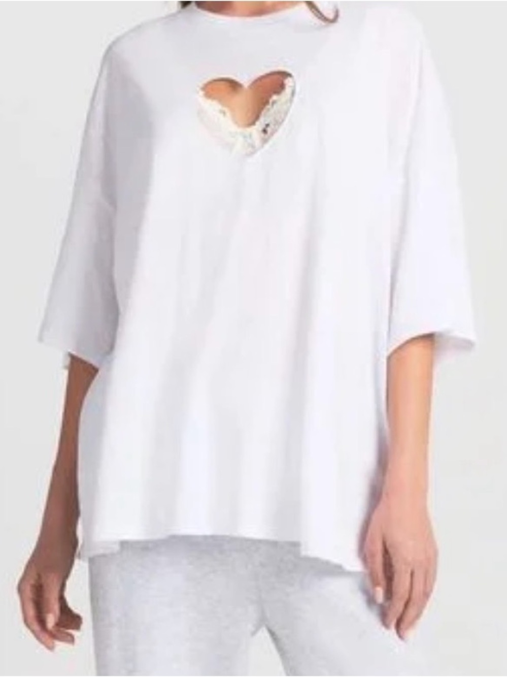 SKIMS Black size Medium Heart Cutout Relaxed Tee NWT